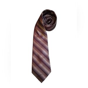 Perry Ellis Portfolio Silk Tie | Burgundy Geometric Pattern | Classic Design